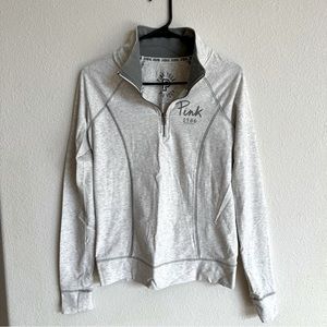 PINK Victorias Secret Long Sleeve Quarter Zip Yoga Sweater Top